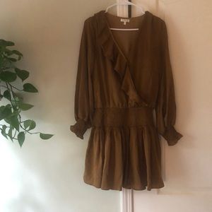 Amber Satin ruffled mini dress